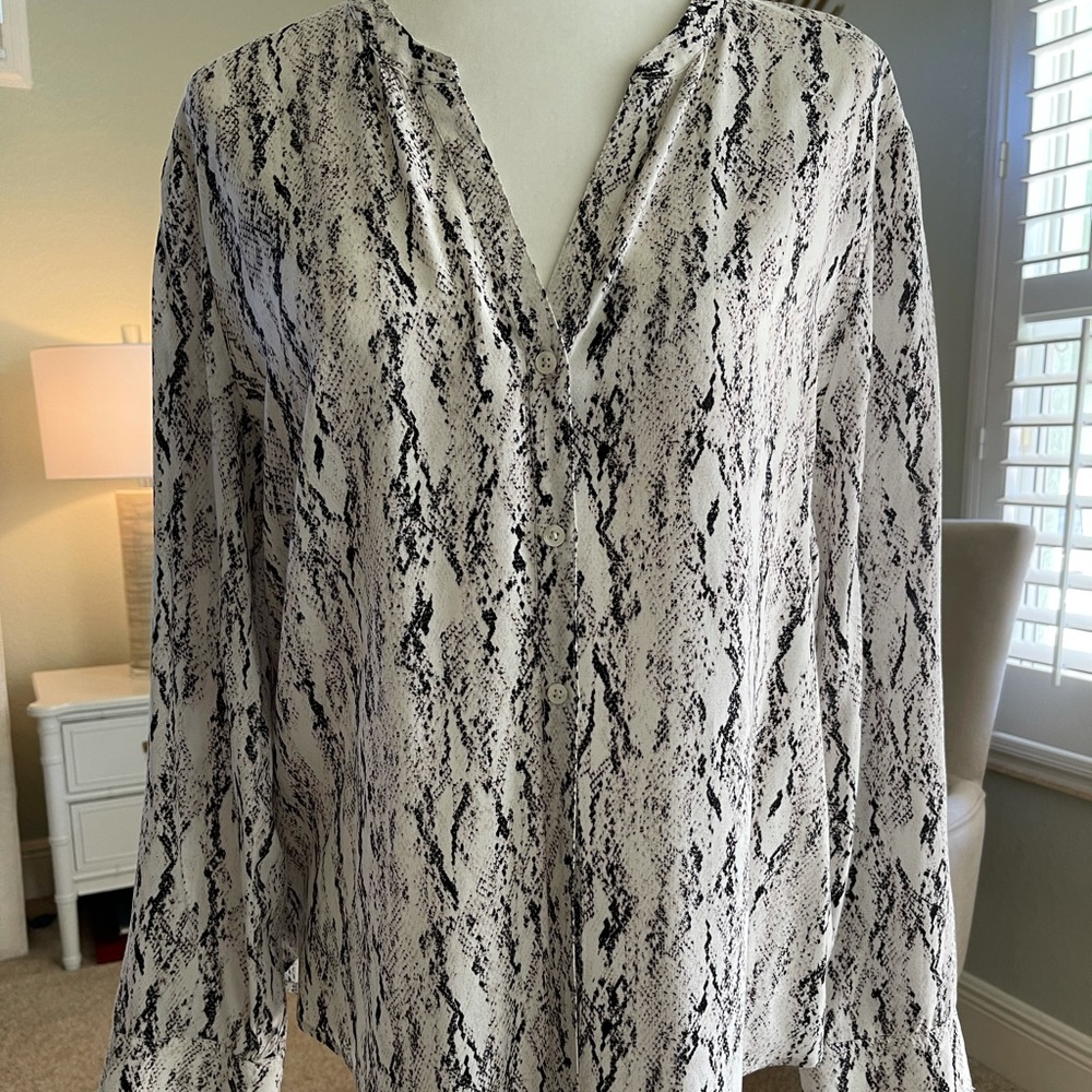 Soft Joie snake print button down